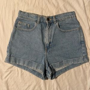American Apparel High Waisted denim Shorts
